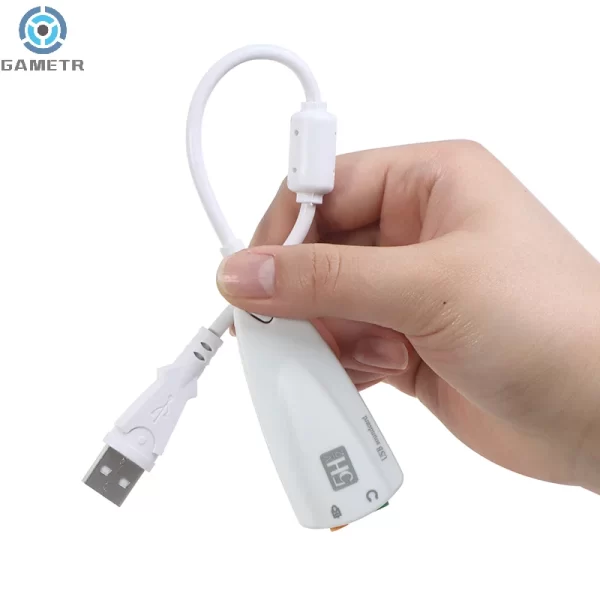 Headphone Speakers Laptop PC DIY Accessories White 5HV2 External USB Sound Card 7.1 With 3.5mm Audio Interface Adapter - Image 4