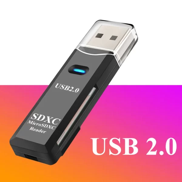 2 in 1 Card Reader USB 2.0 to SD Micro SD TF Card Reader for PC Laptop Accessories Smart Memory Card Reader Multi-card SD 카드 리더 - Image 7