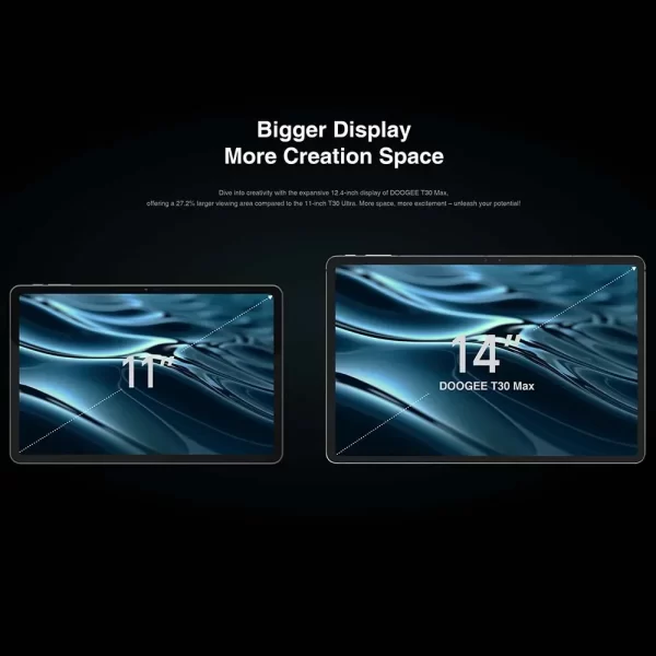 DOOGEE T30 Max Tablet Android 14 12.4" 4K 20GB(8+12) 512GB 50MP Dual Camera Aluminum Alloy Nano Unibody 10800mAh 33W Fast Change - Image 4