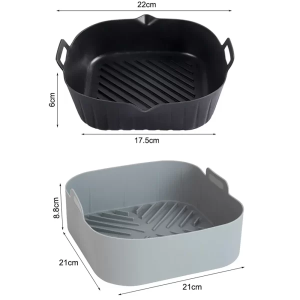 21CM Silicone Air Fryers Liner Basket Square Reusable AirFryers Pot Tray Heat Resistant Food Baking AirFryers Oven Accessories - Image 9