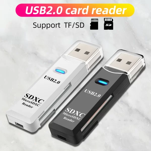 2 in 1 Card Reader USB 2.0 to SD Micro SD TF Card Reader for PC Laptop Accessories Smart Memory Card Reader Multi-card SD 카드 리더 - Image 9