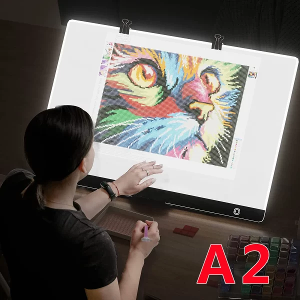 New (60*40cm)A2 Drawing board LED Digital Graphics Light Pad Box Painting Tracing Panel diamond painting pad Type C Power