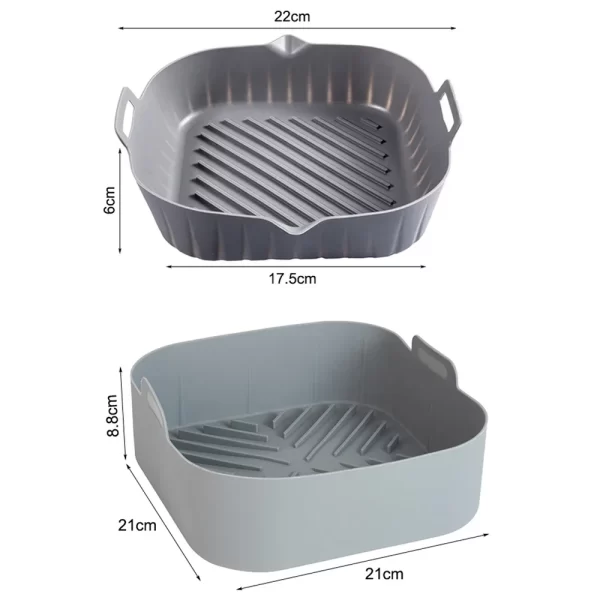 21CM Silicone Air Fryers Liner Basket Square Reusable AirFryers Pot Tray Heat Resistant Food Baking AirFryers Oven Accessories - Image 8