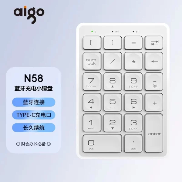 Aigo A18 Mini Keyboard Keypad Dual Mode 2.4ghz Wireless Numpad Mechanical Keyboard Accessory For Computer Office Gaming Man Gift - Image 12