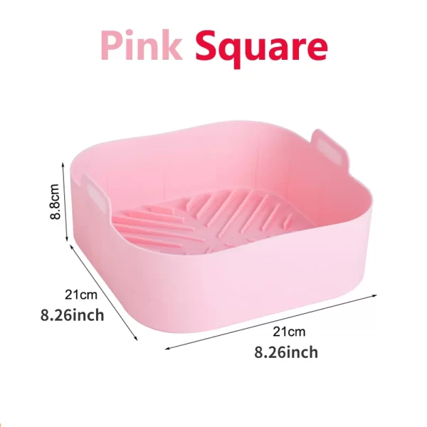 21CM Silicone Air Fryers Liner Basket Square Reusable AirFryers Pot Tray Heat Resistant Food Baking AirFryers Oven Accessories - Image 12